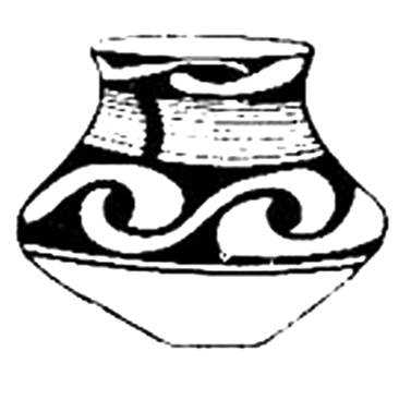 Трипольская керамика с изображением переплетённых струй.